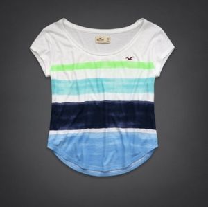 Hollister Y2K Watercolor Striped Shirt